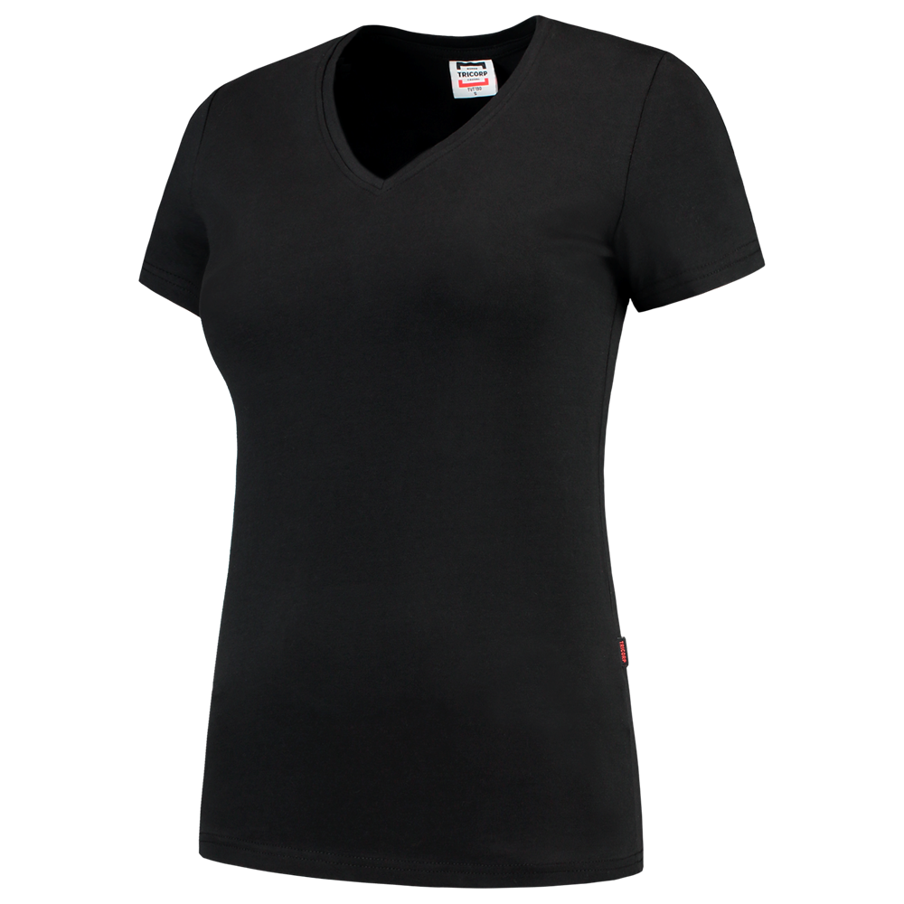 TRICORP-Worker-Shirts, Damen-T-Shirts, V-Ausschnitt, 190 g/m, black