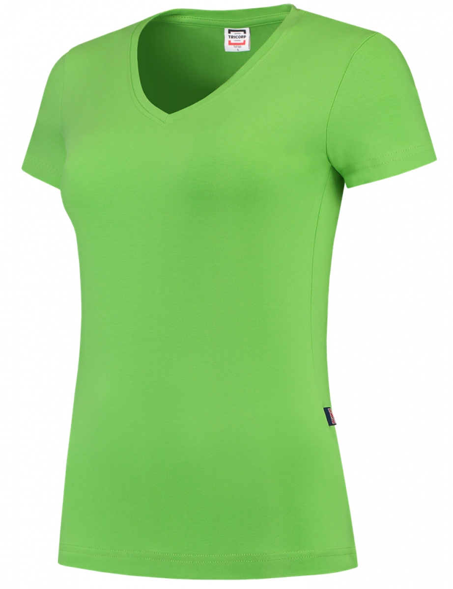 TRICORP-Worker-Shirts, Damen-T-Shirts, V-Ausschnitt, 190 g/m, lime