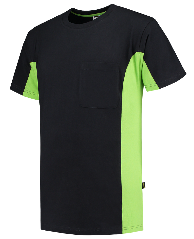 TRICORP-Worker-Shirts, T-Shirt, mit Brusttasche, Bicolor, 190 g/m², black-lime