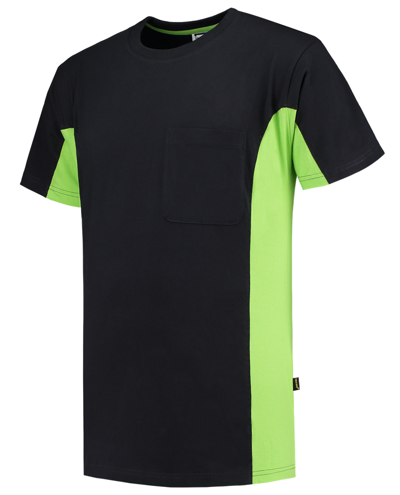 TRICORP-Worker-Shirts, T-Shirt, mit Brusttasche, Bicolor, 190 g/m, black-lime