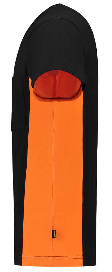 TRICORP-Worker-Shirts, T-Shirt, mit Brusttasche, Bicolor, 190 g/m², black-orange