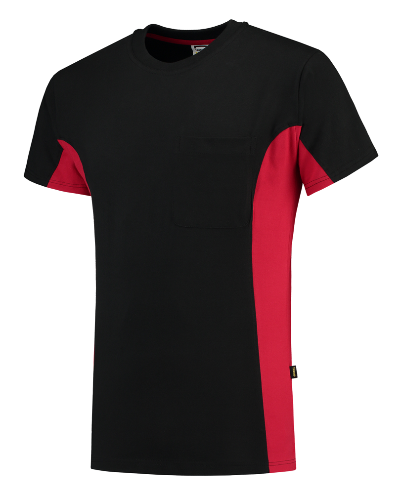 TRICORP-Worker-Shirts, T-Shirt, mit Brusttasche, Bicolor, 190 g/m², black-red