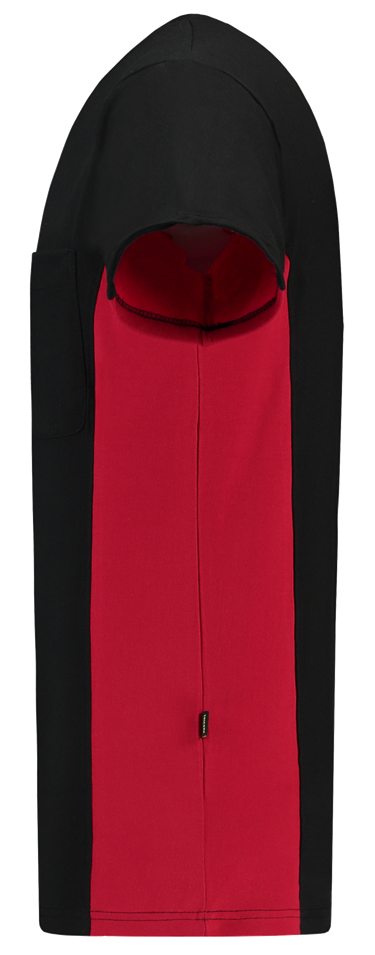 TRICORP-Worker-Shirts, T-Shirt, mit Brusttasche, Bicolor, 190 g/m², black-red