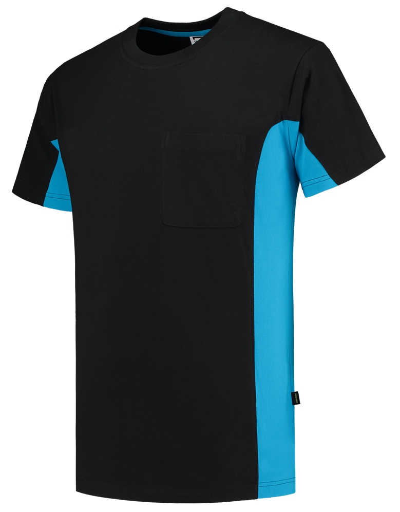 TRICORP-Worker-Shirts, T-Shirt, mit Brusttasche, Bicolor, 190 g/m², black-turquoise