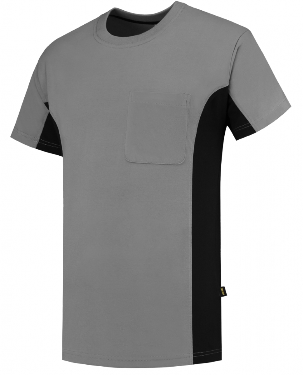 TRICORP-Worker-Shirts, T-Shirt, mit Brusttasche, Bicolor, 190 g/m, grey-black