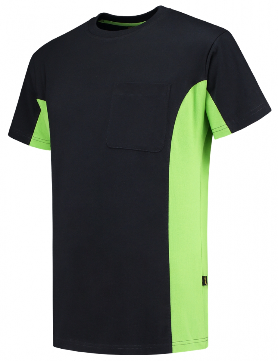 TRICORP-Worker-Shirts, T-Shirt, mit Brusttasche, Bicolor, 190 g/m, navy-lime