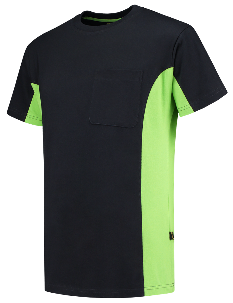 TRICORP-Worker-Shirts, T-Shirt, mit Brusttasche, Bicolor, 190 g/m², navy-lime