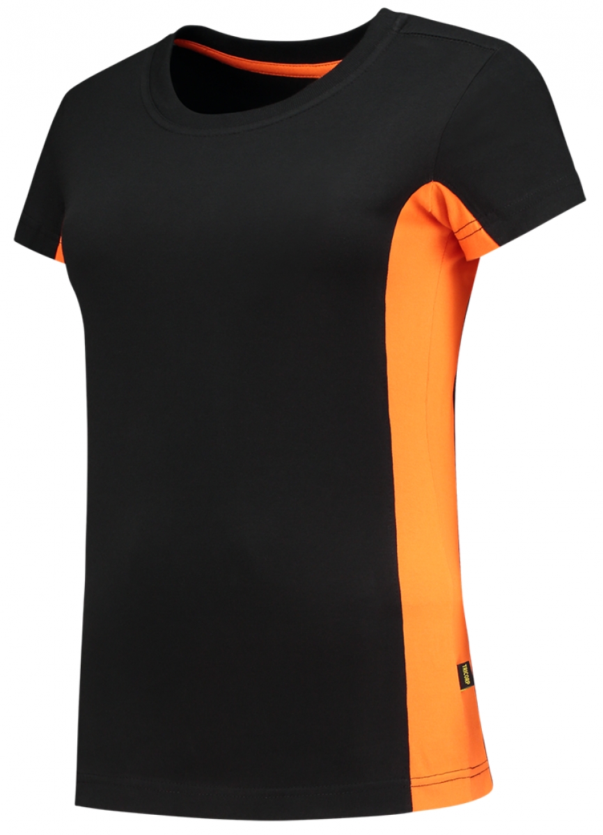 TRICORP-Worker-Shirts, Damen-T-Shirt, Bicolor, 190 g/m, black-orange
