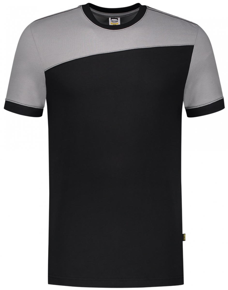 TRICORP-Worker-Shirts, T-Shirt, Basic Fit, Bicolor, Kurzarm, 190 g/m, black-grey