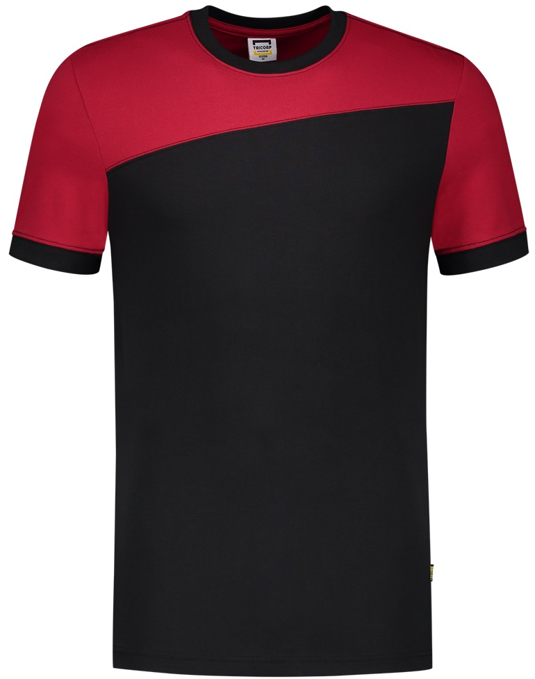 TRICORP-Worker-Shirts, T-Shirt, Basic Fit, Bicolor, Kurzarm, 190 g/m, black-red