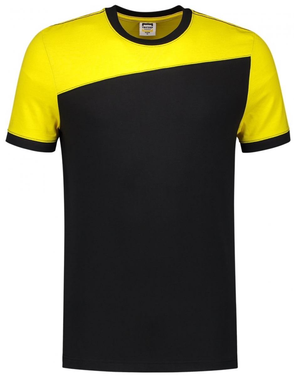TRICORP-Worker-Shirts, T-Shirt, Basic Fit, Bicolor, Kurzarm, 190 g/m, black-yellow
