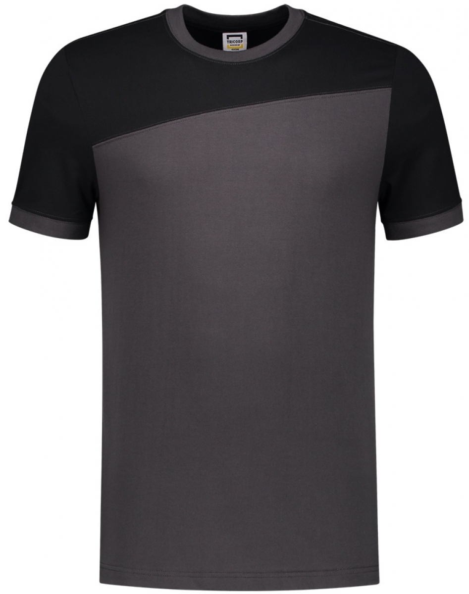 TRICORP-Worker-Shirts, T-Shirt, Basic Fit, Bicolor, Kurzarm, 190 g/m, darkgrey-black