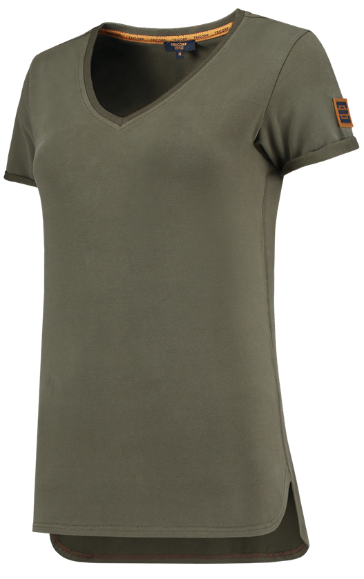 TRICORP-Worker-Shirts, Damen-T-Shirts, Premium, V-Ausschnitt, 180 g/m², army