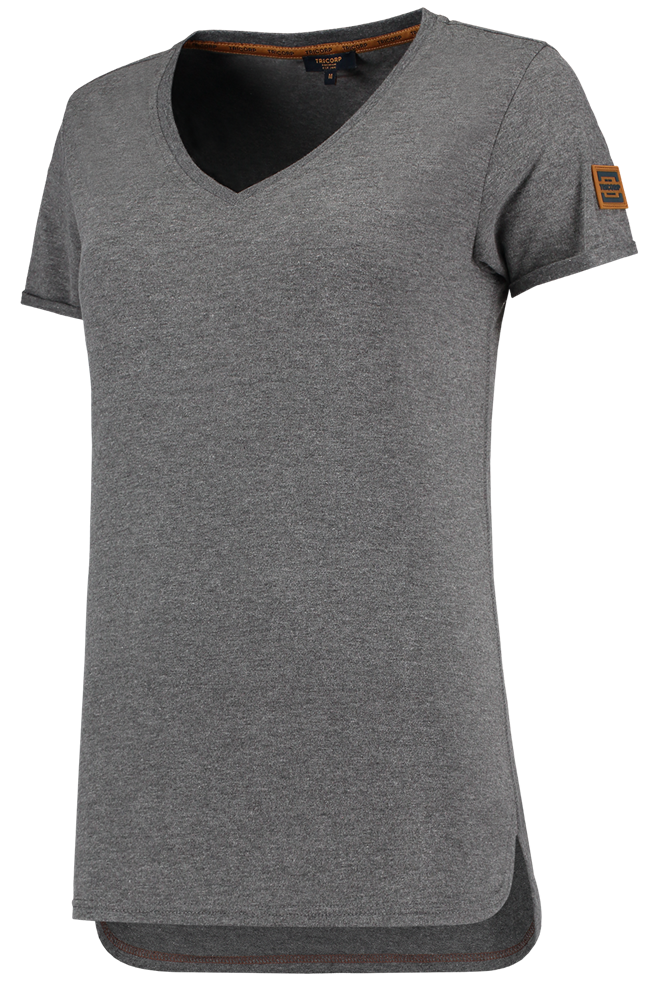 TRICORP-Worker-Shirts, Damen-T-Shirts, Premium, V-Ausschnitt, 180 g/m², stonemel