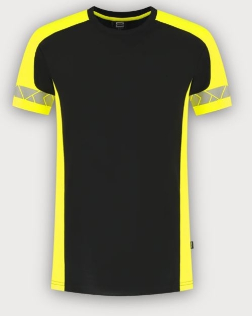 Tricorp T-Shirt Reflective Redefined, Black-Fluor Yellow