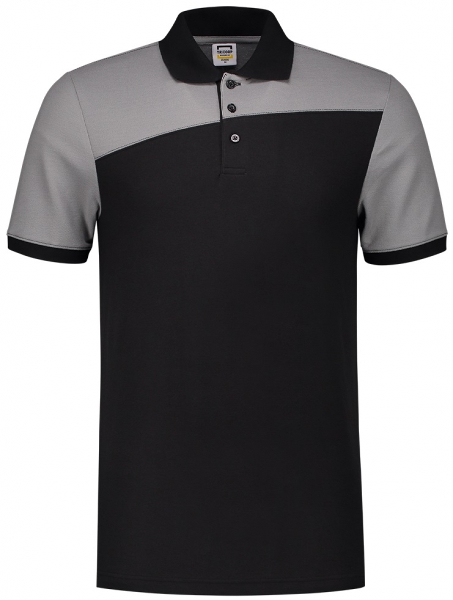TRICORP-Worker-Shirts, Poloshirt, Bicolor, Basic Fit, Kurzarm, 180 g/m, black-grey