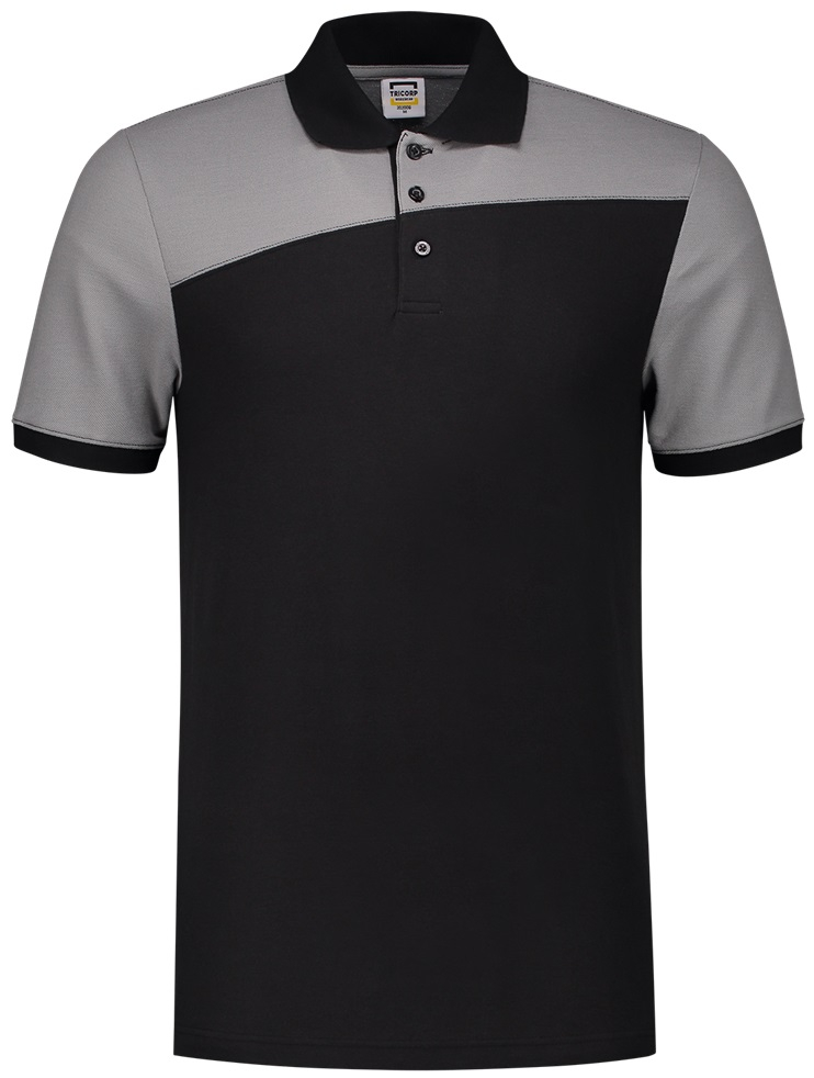 TRICORP-Worker-Shirts, Poloshirt, Bicolor, Basic Fit, Kurzarm, 180 g/m², black-grey