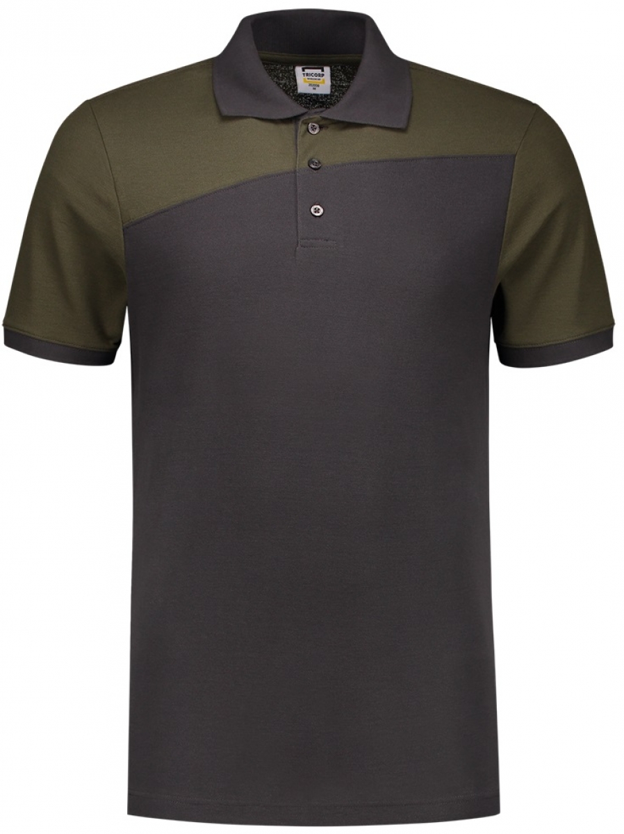 TRICORP-Worker-Shirts, Poloshirt, Bicolor, Basic Fit, Kurzarm, 180 g/m, darkgrey-army