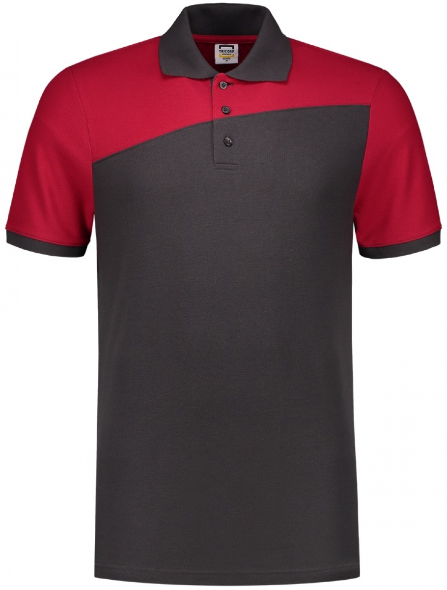 TRICORP-Worker-Shirts, Poloshirt, Bicolor, Basic Fit, Kurzarm, 180 g/m, darkgrey-red