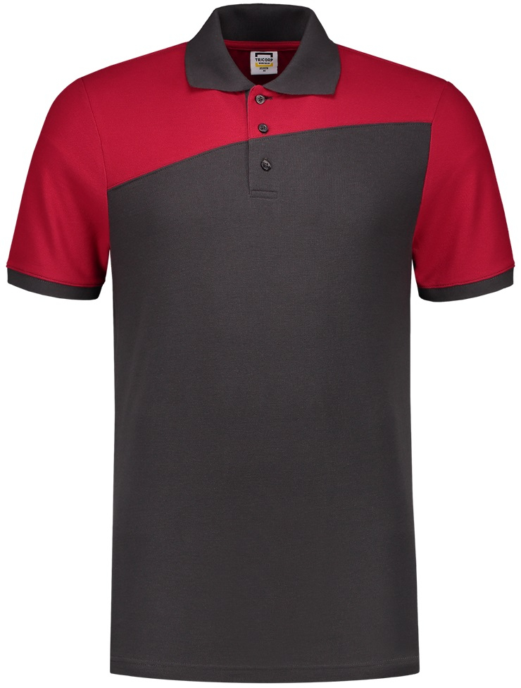 TRICORP-Worker-Shirts, Poloshirt, Bicolor, Basic Fit, Kurzarm, 180 g/m², darkgrey-red