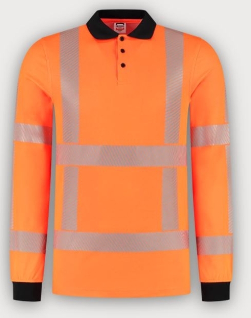 Tricorp Warnschutz Poloshirt Revisible Langarm, Fluor Orange