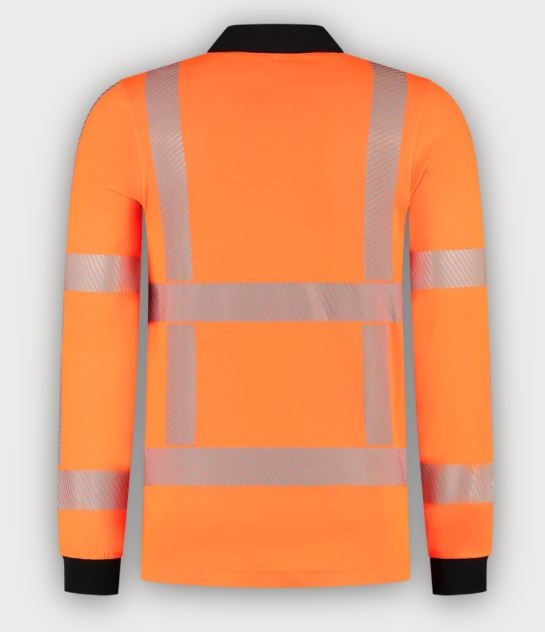 Tricorp Warnschutz Poloshirt Revisible Langarm, Fluor Orange
