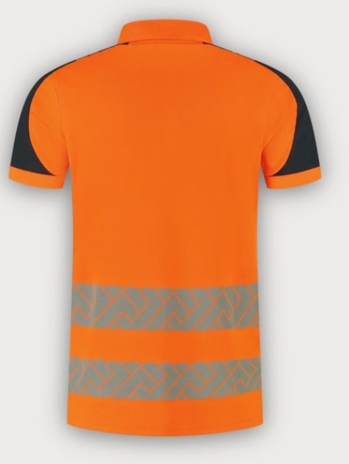 Tricorp Warnschutz Poloshirt Visibility Redefined Industriell Waschbar, Fluor Orange-Ink