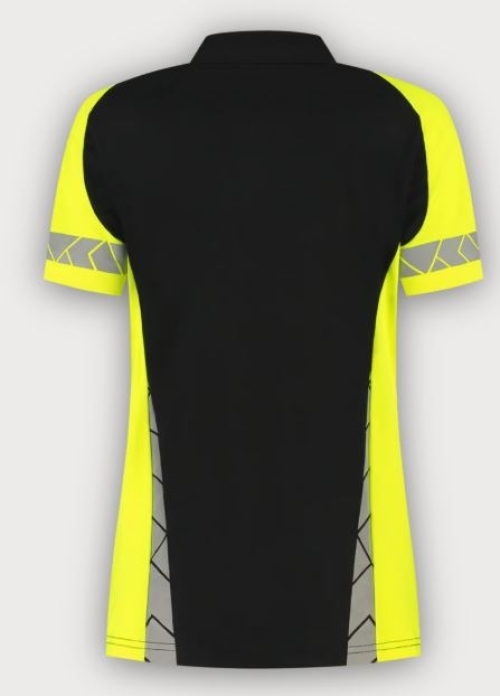 Tricorp Warnschutz Poloshirt Reflective Redefined Damen, Black-Fluor Yellow