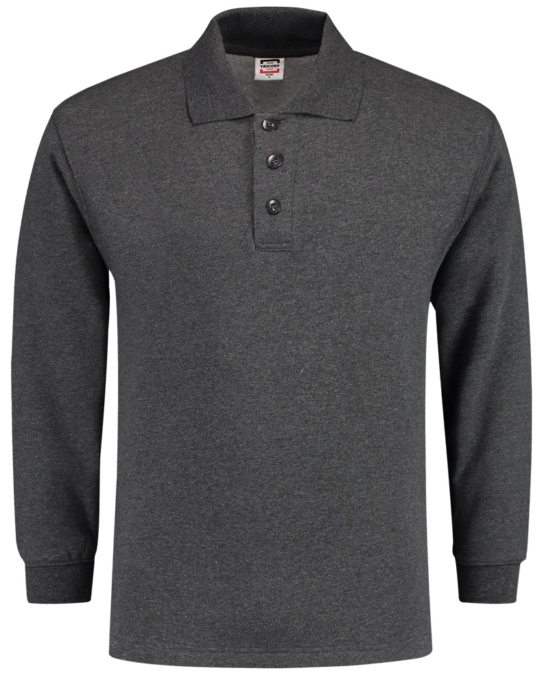 TRICORP-Worker-Shirts, Sweatshirt, Polokragen, Basic Fit, Langarm, 280 g/m², anthrazit meliert