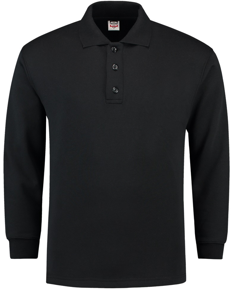 TRICORP-Worker-Shirts, Sweatshirt, Polokragen, Basic Fit, Langarm, 280 g/m², black