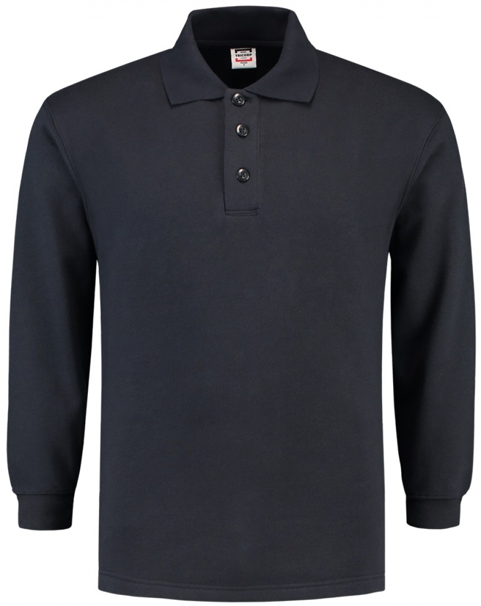 TRICORP-Worker-Shirts, Sweatshirt, Polokragen, Basic Fit, Langarm, 280 g/m, navy
