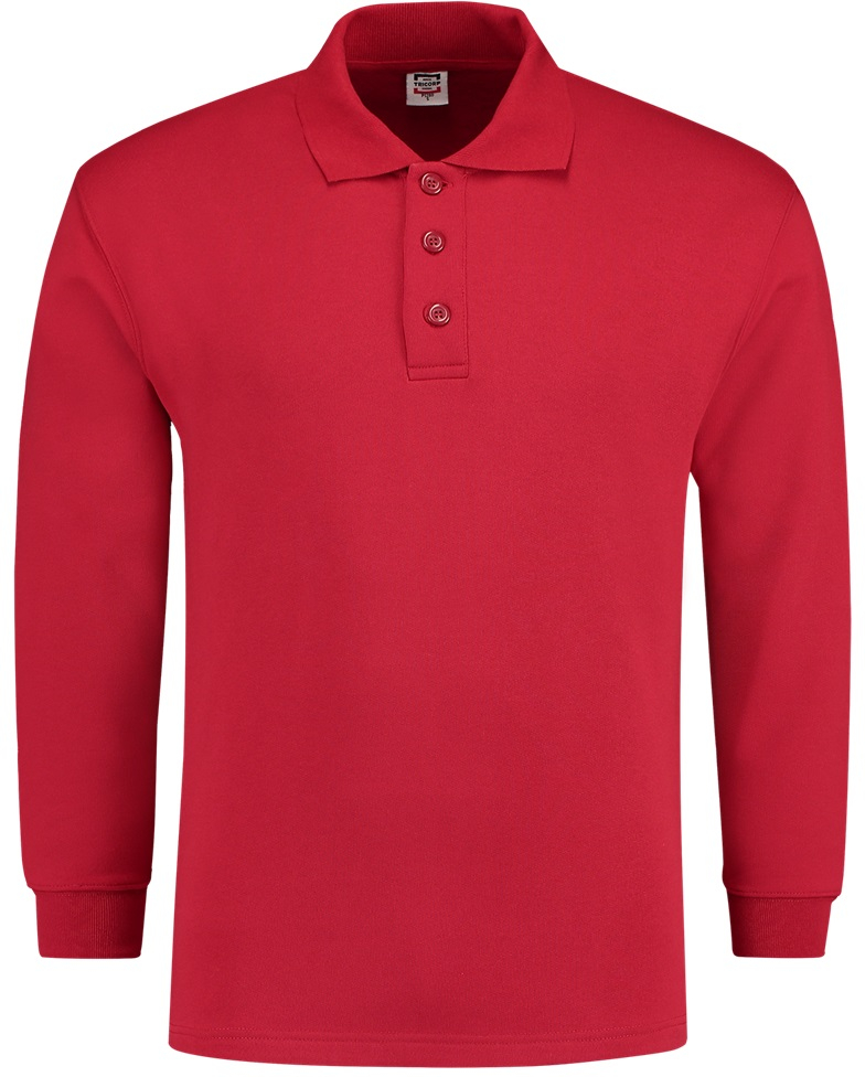 TRICORP-Worker-Shirts, Sweatshirt, Polokragen, Basic Fit, Langarm, 280 g/m², red