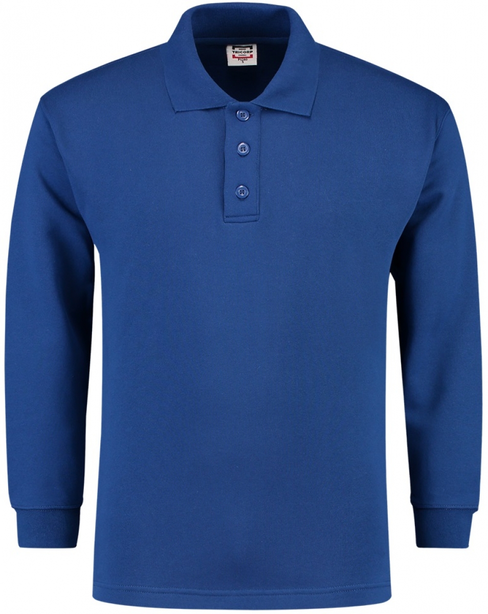 TRICORP-Worker-Shirts, Sweatshirt, Polokragen, Basic Fit, Langarm, 280 g/m, royalblue