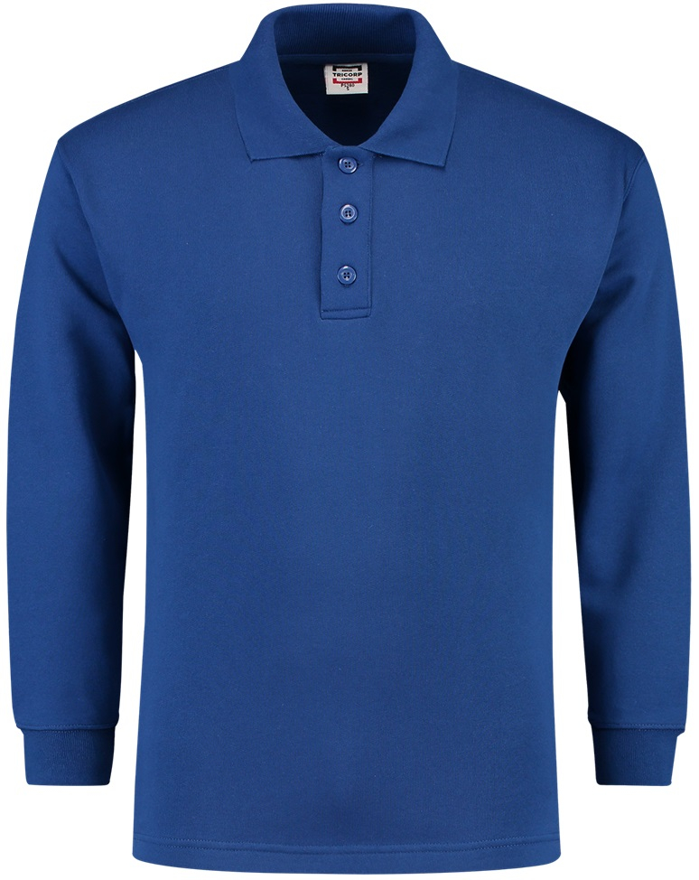 TRICORP-Worker-Shirts, Sweatshirt, Polokragen, Basic Fit, Langarm, 280 g/m², royalblue