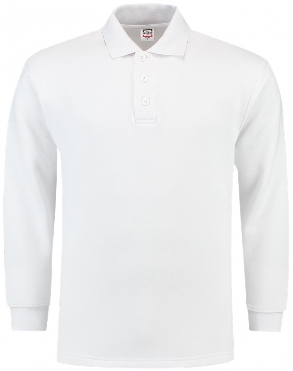 TRICORP-Worker-Shirts, Sweatshirt, Polokragen, Basic Fit, Langarm, 280 g/m, wei