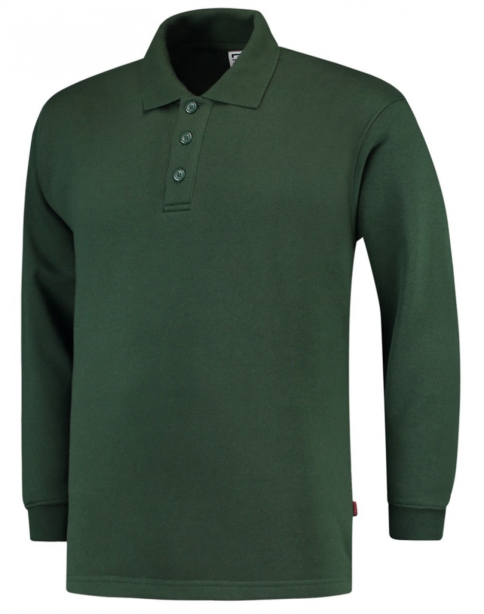 TRICORP-Worker-Shirts, Sweatshirt, Polokragen, Basic Fit, Langarm, 280 g/m, bottlegreen