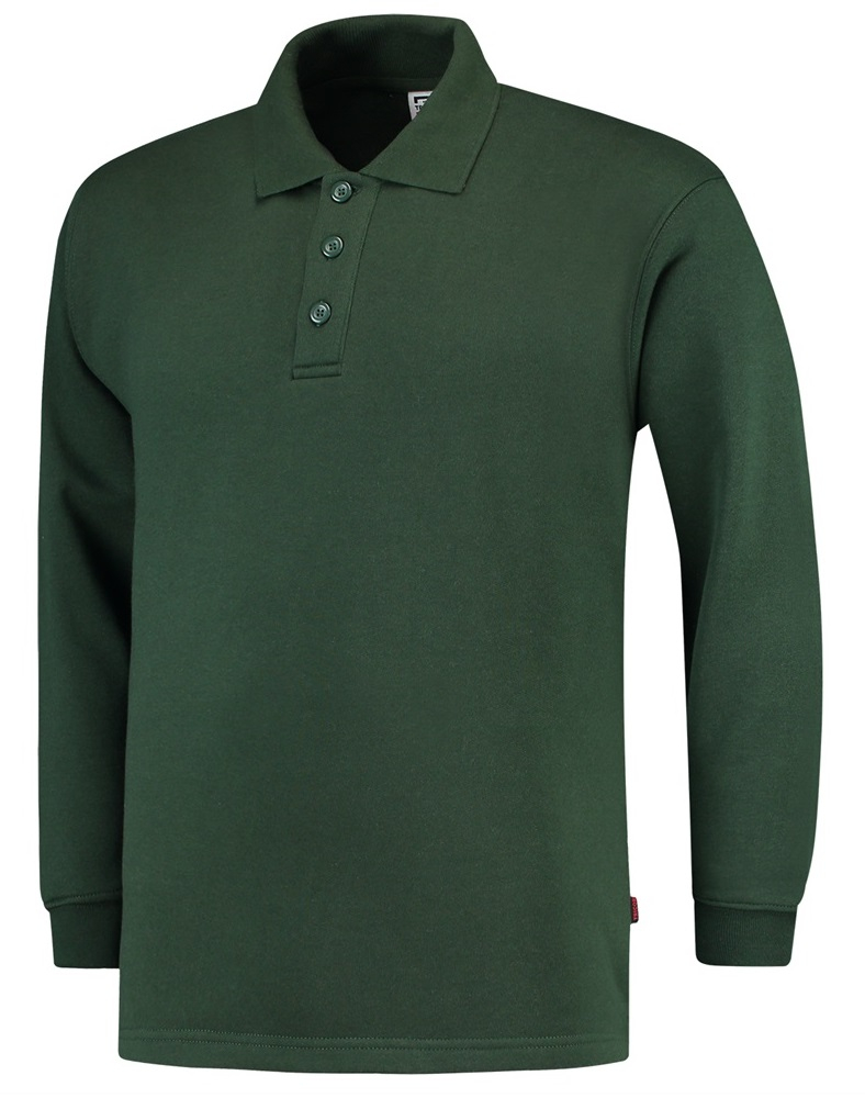 TRICORP-Worker-Shirts, Sweatshirt, Polokragen, Basic Fit, Langarm, 280 g/m², bottlegreen