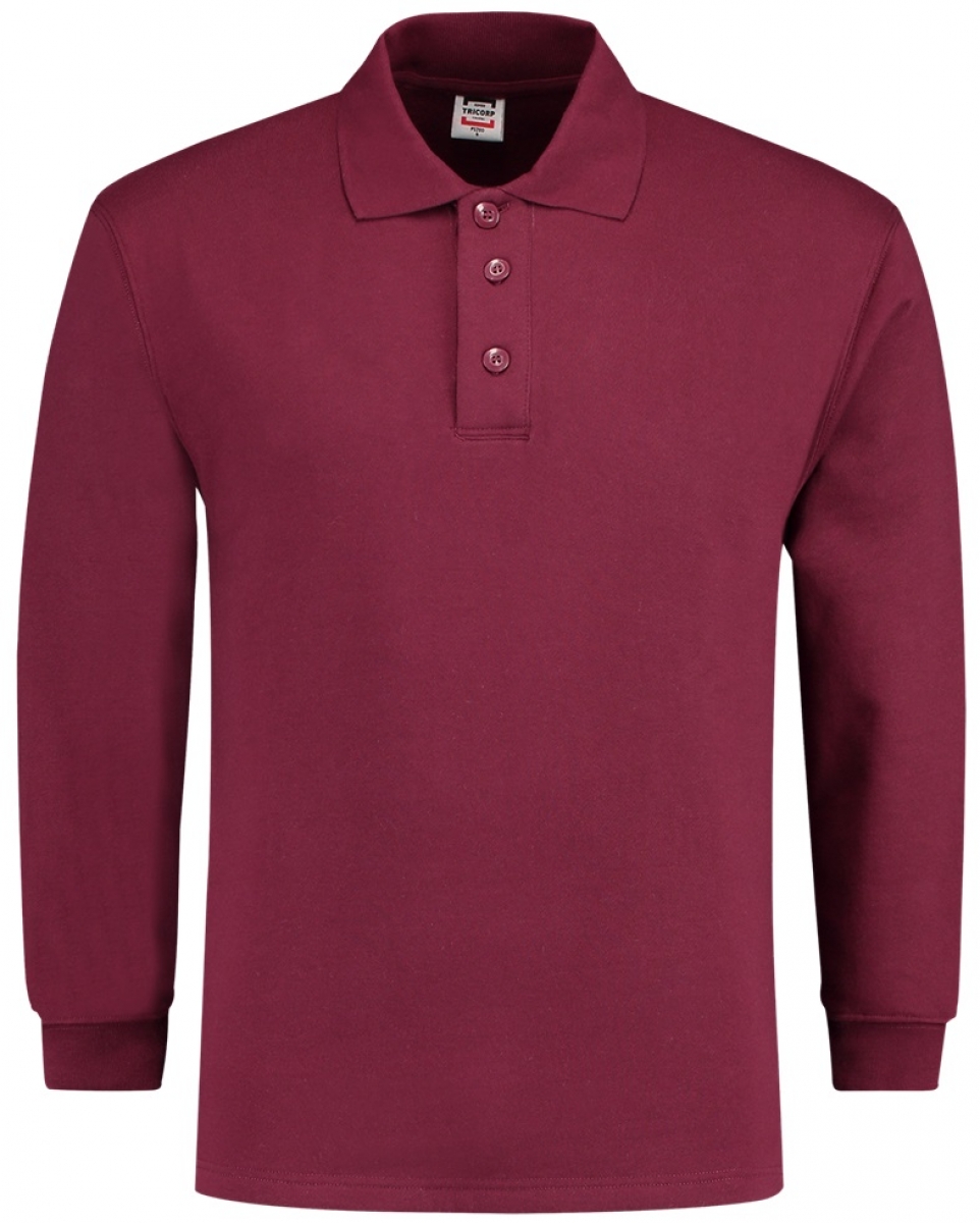 TRICORP-Worker-Shirts, Sweatshirt, Polokragen, Basic Fit, Langarm, 280 g/m, wine