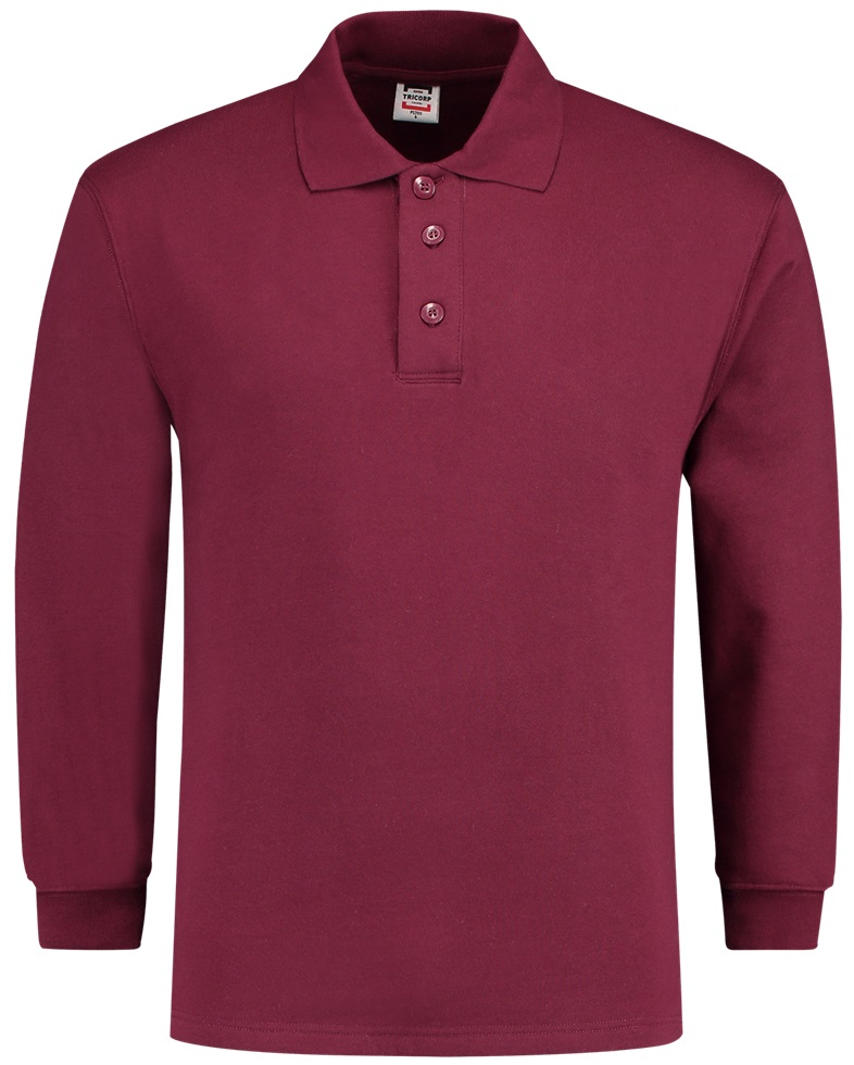 TRICORP-Worker-Shirts, Sweatshirt, Polokragen, Basic Fit, Langarm, 280 g/m², wine