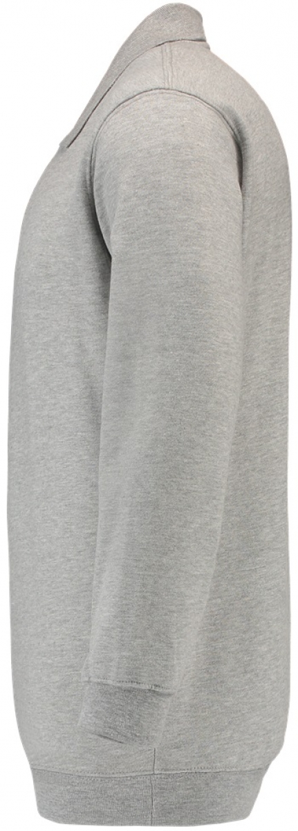 TRICORP-Worker-Shirts, Sweatshirt Polokragen und Bund, Basic Fit, Langarm, 280 g/m, grau meliert