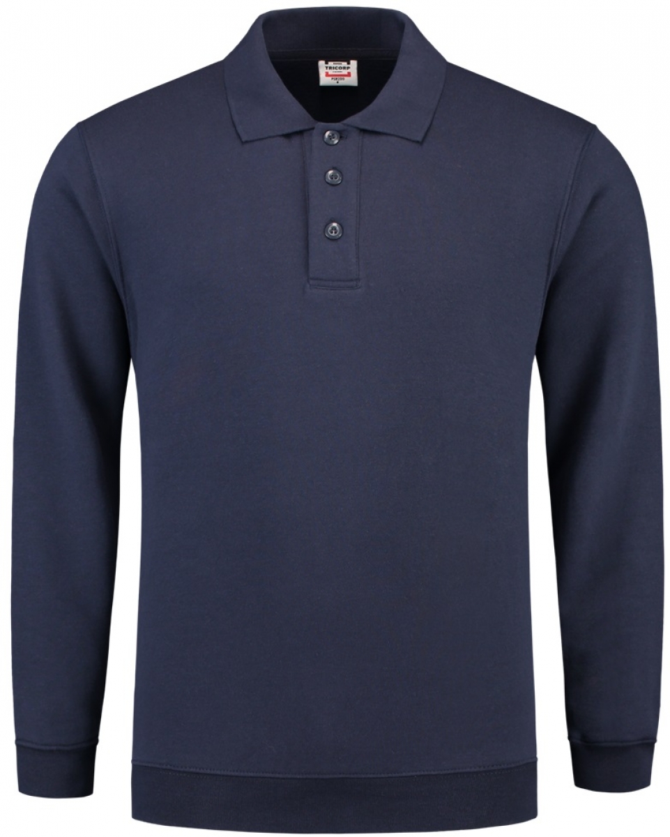 TRICORP-Worker-Shirts, Sweatshirt Polokragen und Bund, Basic Fit, Langarm, 280 g/m, ink