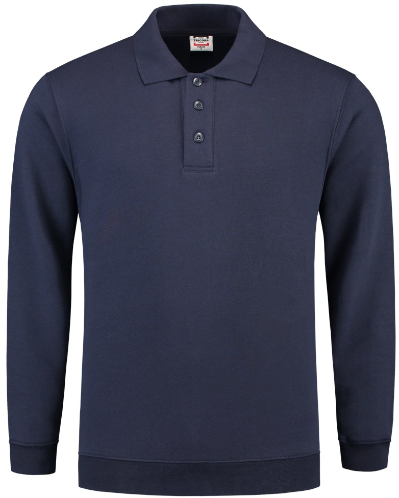 TRICORP-Worker-Shirts, Sweatshirt Polokragen und Bund, Basic Fit, Langarm, 280 g/m², ink