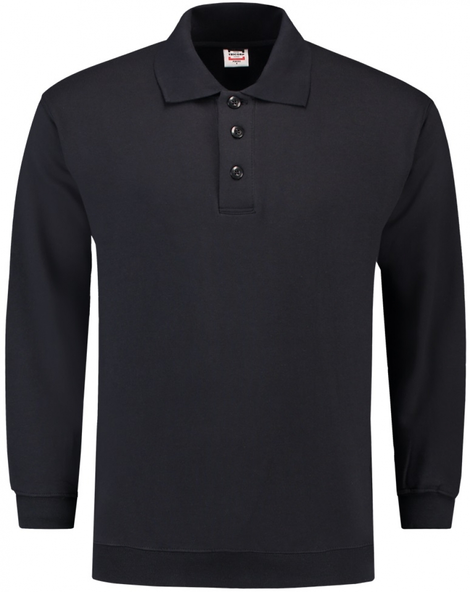 TRICORP-Worker-Shirts, Sweatshirt Polokragen und Bund, Basic Fit, Langarm, 280 g/m, navy