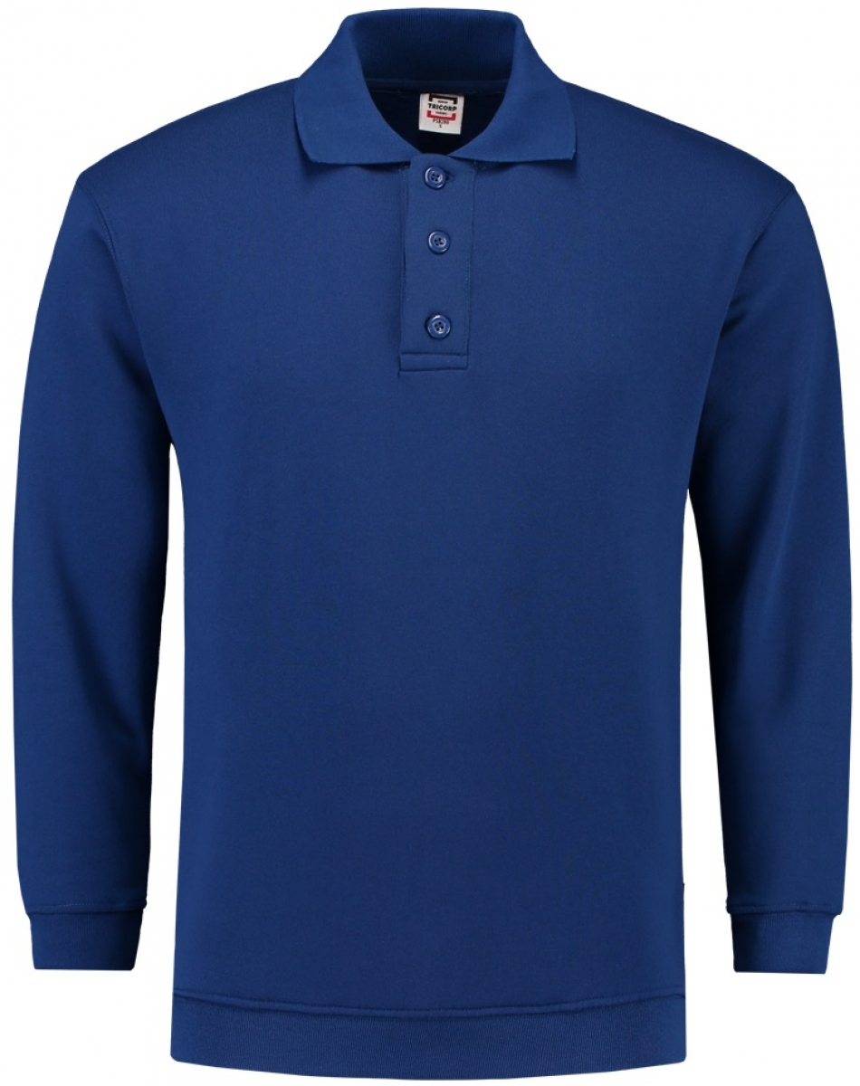 TRICORP-Worker-Shirts, Sweatshirt Polokragen und Bund, Basic Fit, Langarm, 280 g/m, royalblue