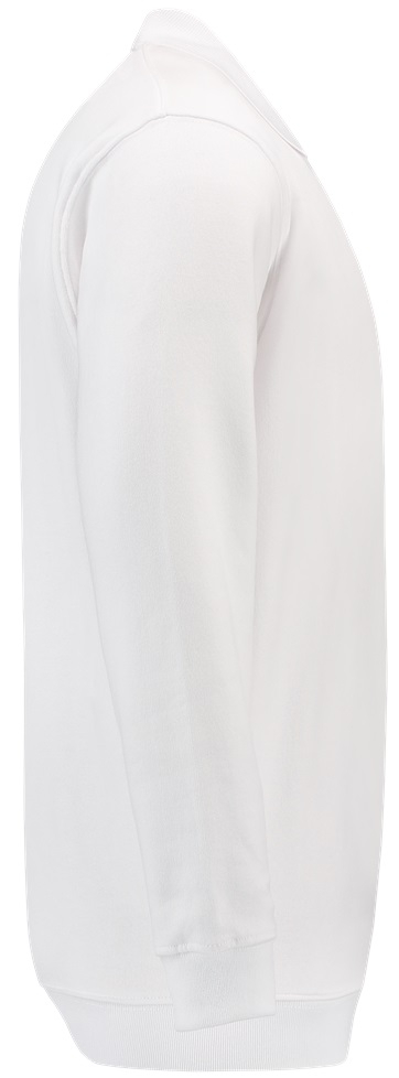 TRICORP-Worker-Shirts, Sweatshirt Polokragen und Bund, Basic Fit, Langarm, 280 g/m², weiß