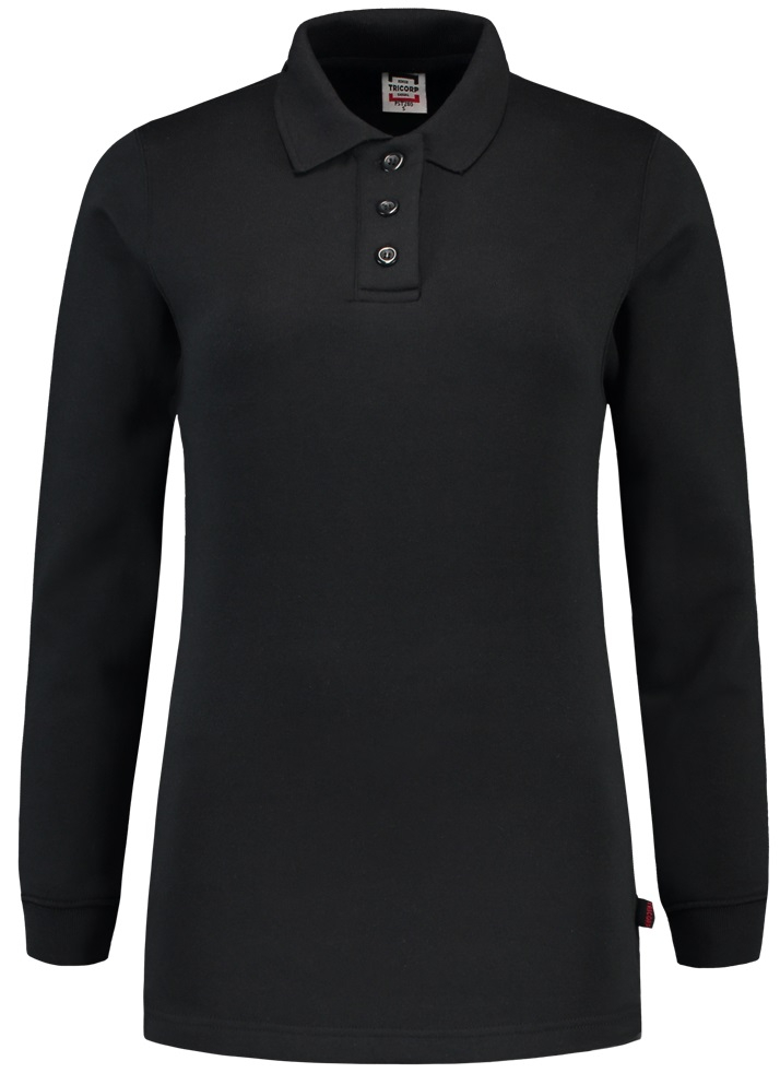 TRICORP-Worker-Shirts, Sweatshirt Polokragen Damen, Basic Fit, Langarm, 280 g/m², black