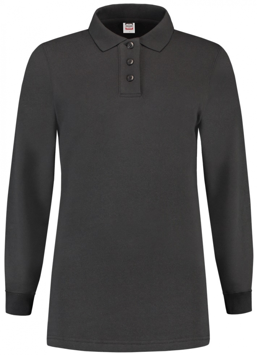 TRICORP-Worker-Shirts, Sweatshirt Polokragen Damen, Basic Fit, Langarm, 280 g/m, darkgrey