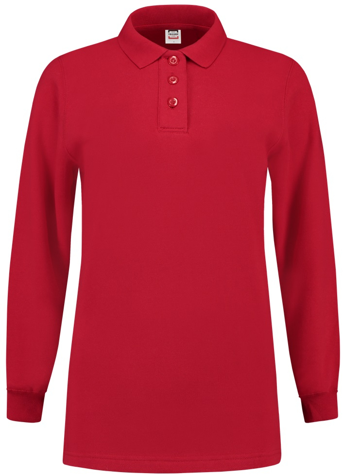 TRICORP-Worker-Shirts, Sweatshirt Polokragen Damen, Basic Fit, Langarm, 280 g/m², red