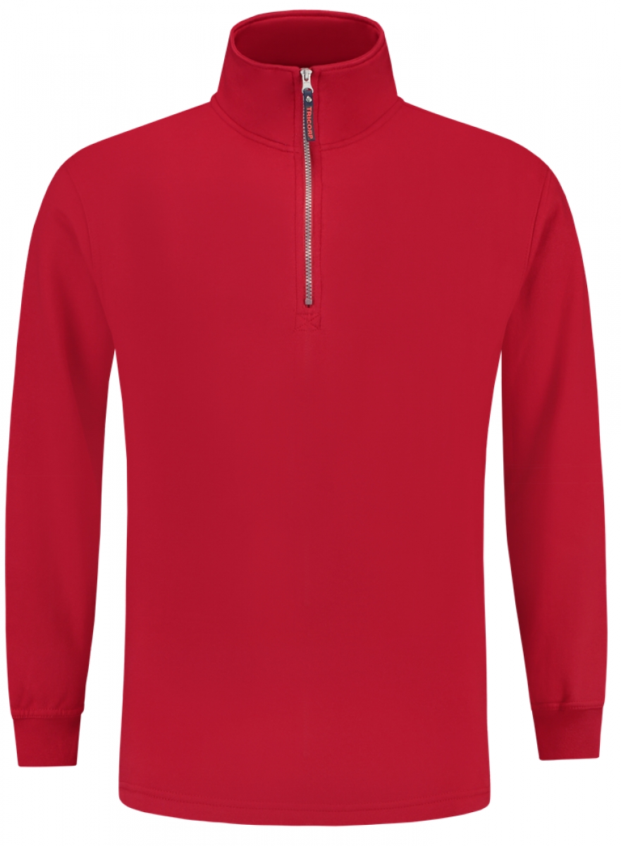 TRICORP-Worker-Shirts, Sweatshirt 1/4-Reissverschluss, Basic Fit, 280 g/m, red