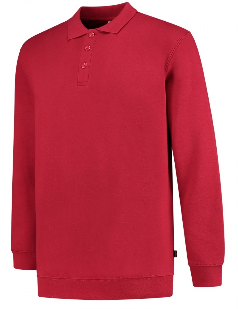 TRICORP-Worker-Shirts, Sweatshirt mit Polokragen, Basic Fit, 280 g/m, red